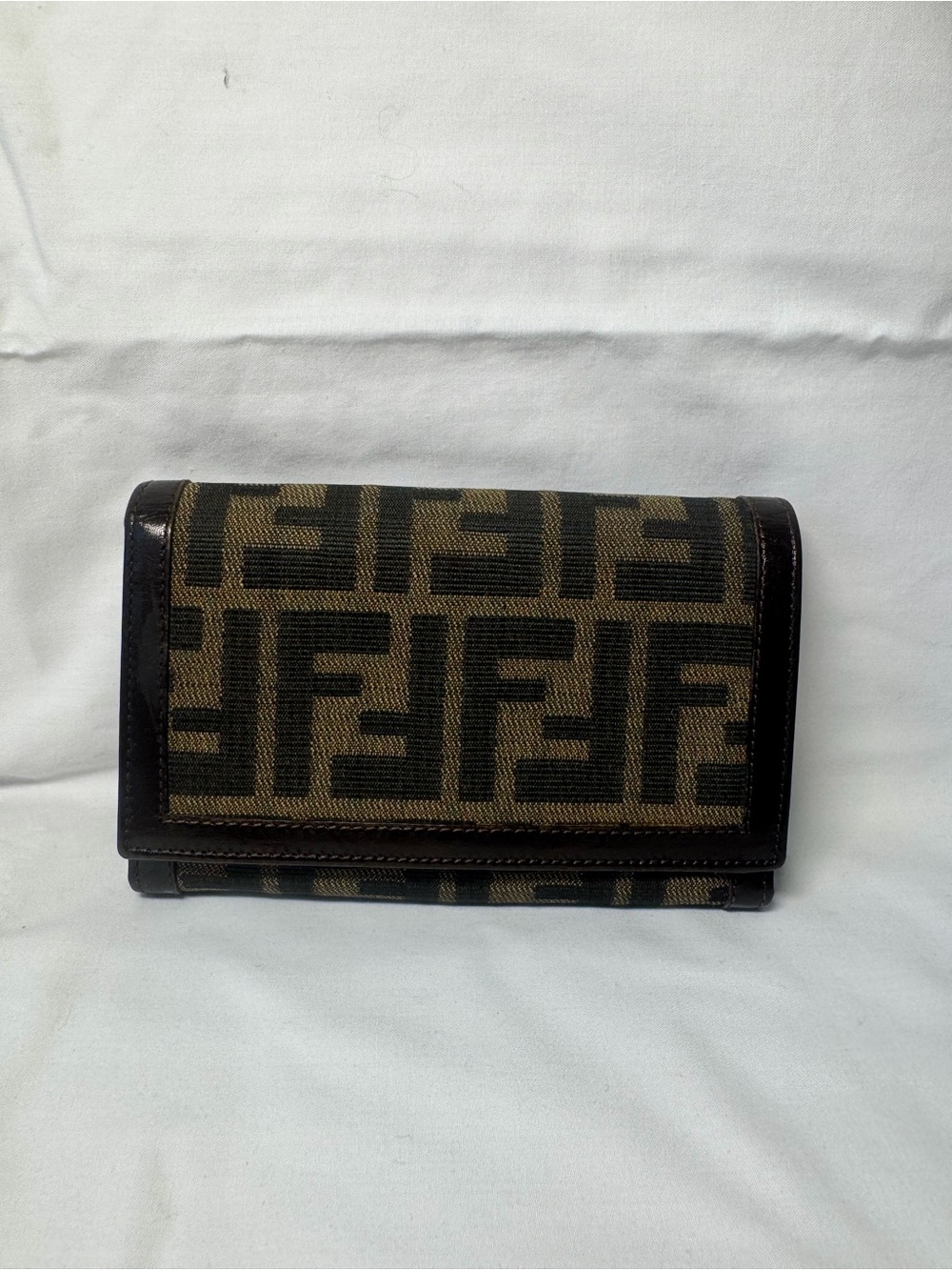 Fendi Brown Monogram Canvas Fold Wallet
